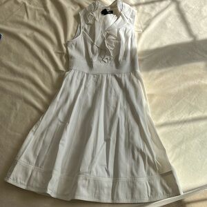 White Cotton Sleeveless Dress